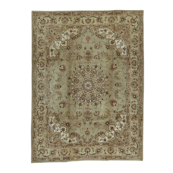Bokara Rug Co., Inc. HandKnotted HighQuality Light Green and Gold